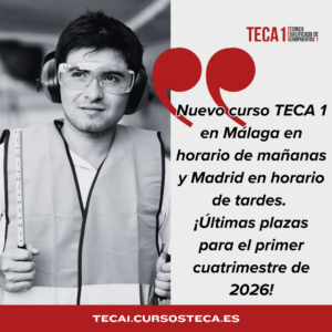 Nuevo curso TECA 1 en Málaga en horario de mañanas y Madrid en horario de tardes. ¡Últimas plazas para el primer cuatrimestre de 2026!