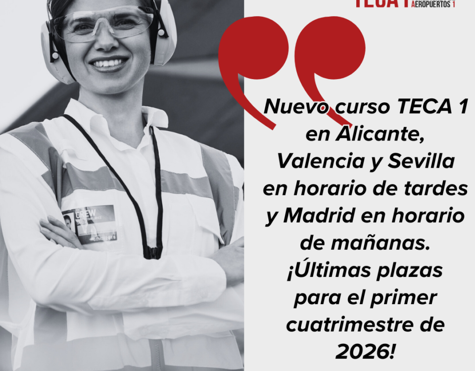 Nuevo curso TECA 1 en Alicante, Valencia y Sevilla en horario de tardes y Madrid en horario de mañanas. ¡Últimas plazas para el primer cuatrimestre de 2026!
